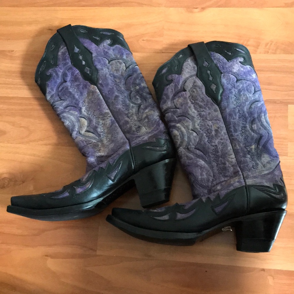 Coral purple cowboy boots/Women’s size 9.5-10